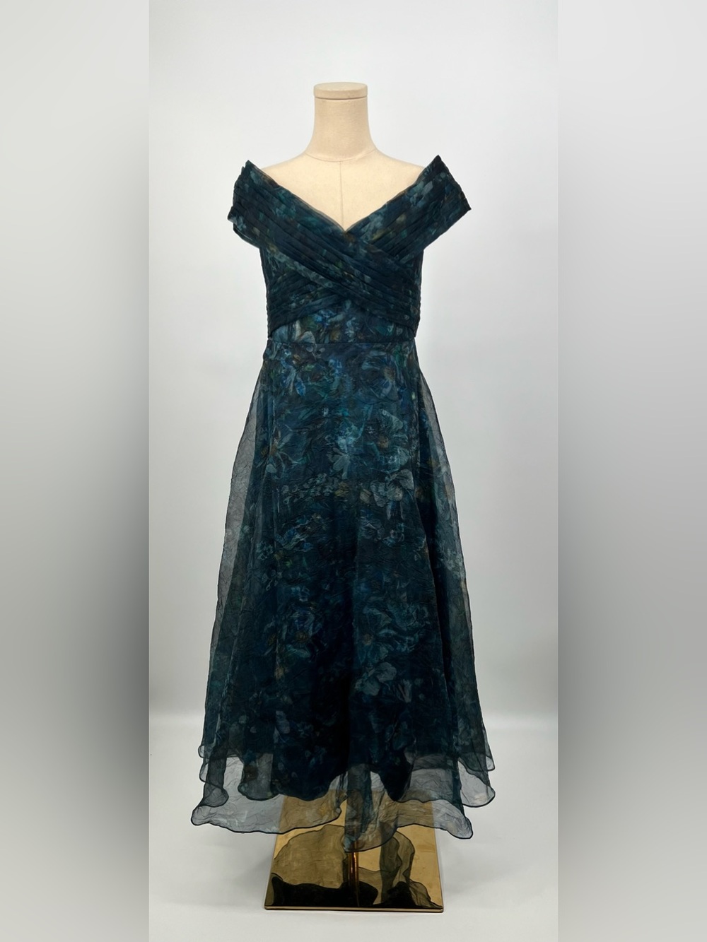 THEIA Auden Off Shoulder Midi Dress | 8 NWT Alfresco Floral - Picture 6 of 15